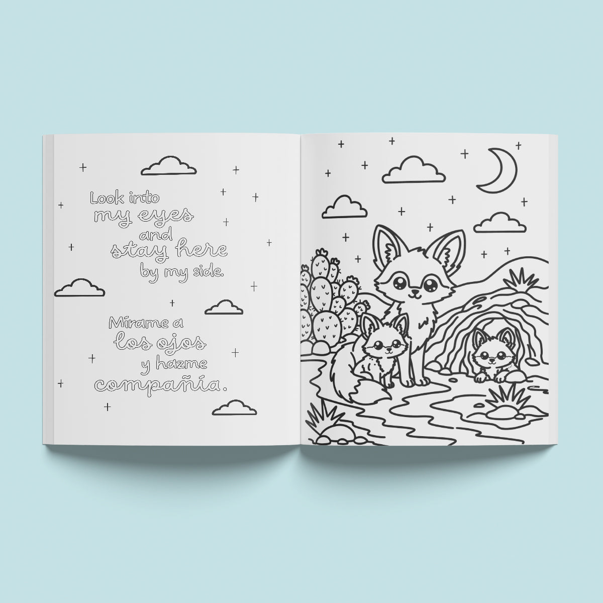 Look into my eyes - Coloring book: Mírame a los ojos - Libro para colorear