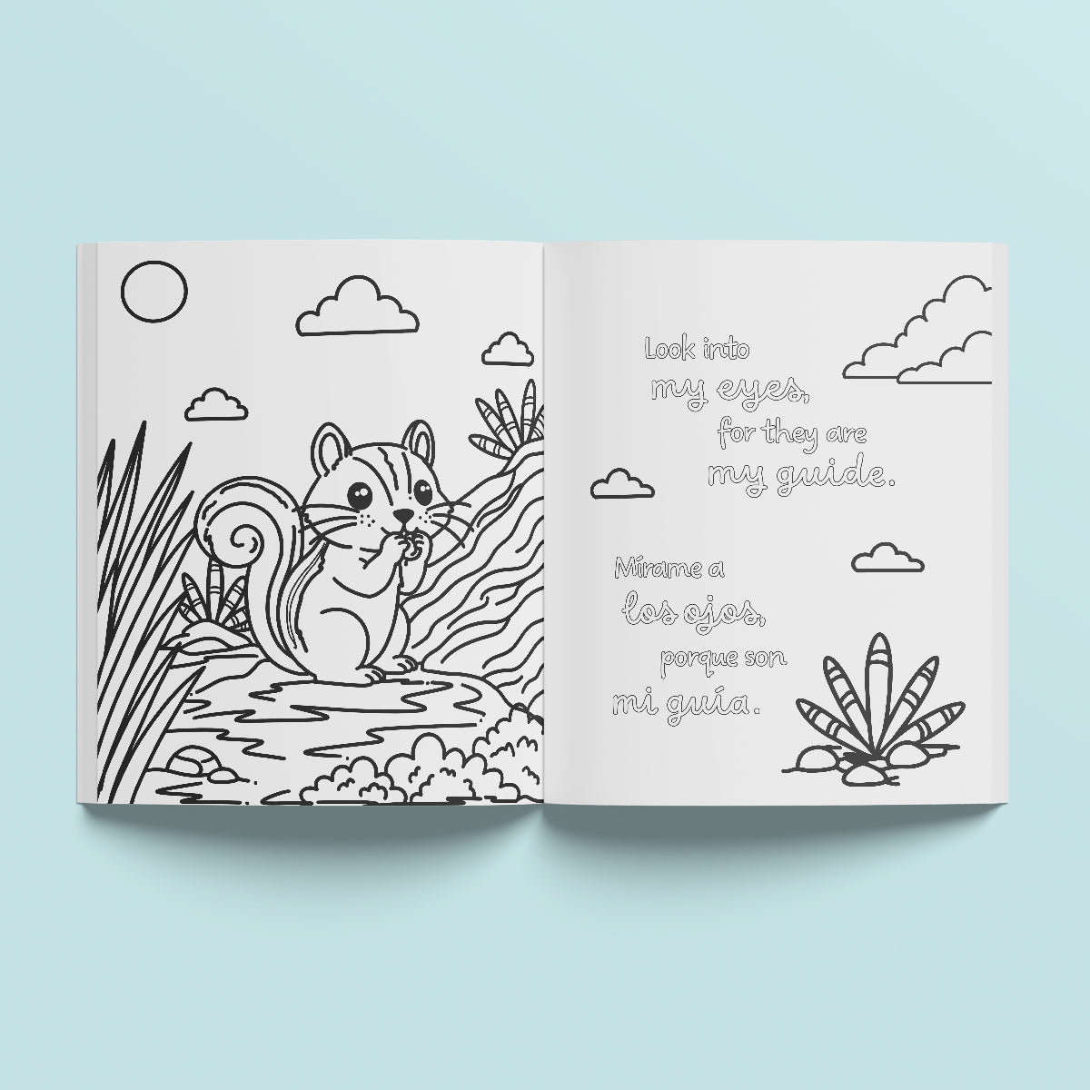 Look into my eyes - Coloring book: Mírame a los ojos - Libro para colorear
